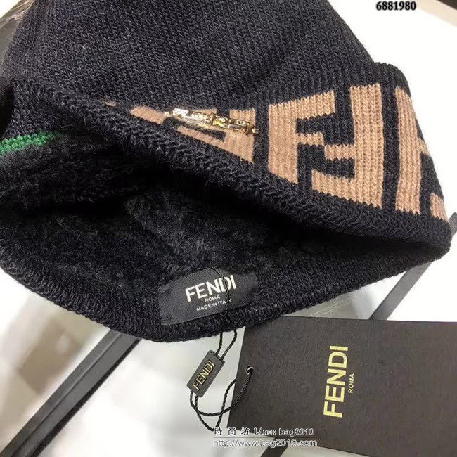 FENDI芬迪 最新冬季百搭羊毛針織帽款 6881980 LLWJ7358